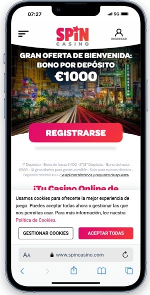 Spin Casino en Móvil