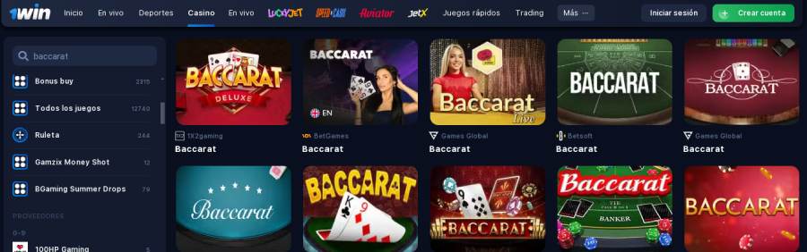 1win baccarat casino mach