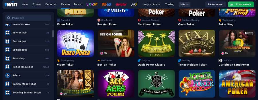 1win poker casino mach