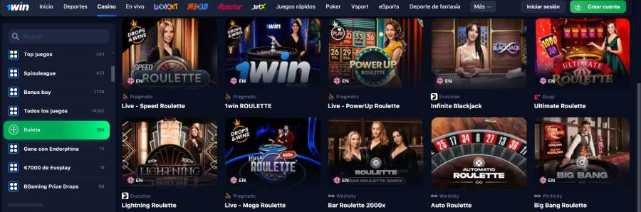 1win ruleta casino mach