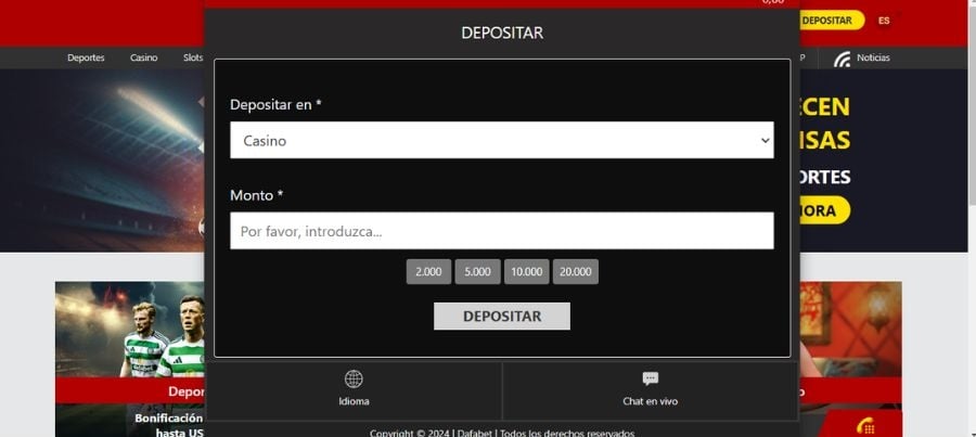 depositar en casino dafabet