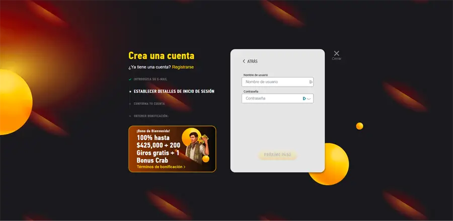 paso 3 registrarse fezbet