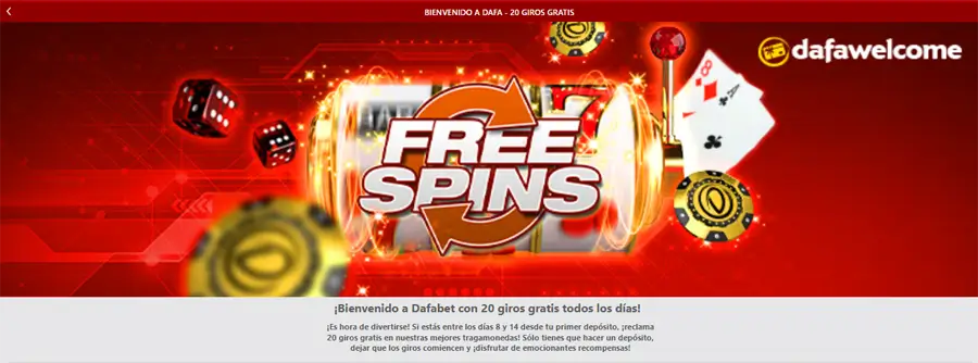 dafabet giros gratis