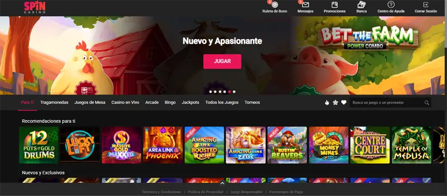 spin casino online chile