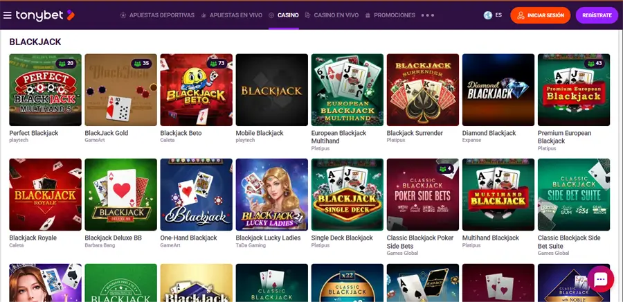 tonybet blackjack