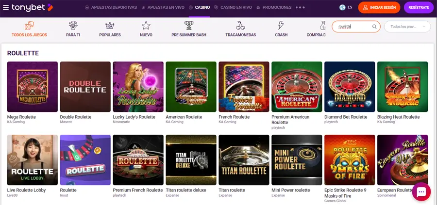 tonybet ruleta chile