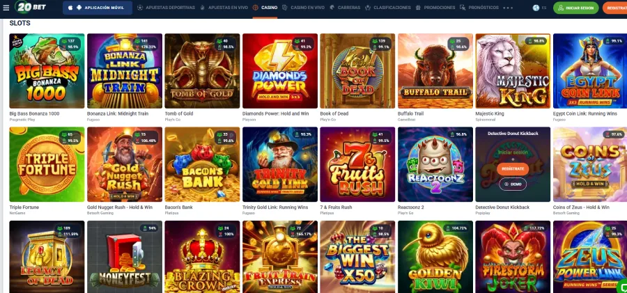 Captura de pantalla 20bet Casino tragamonedas