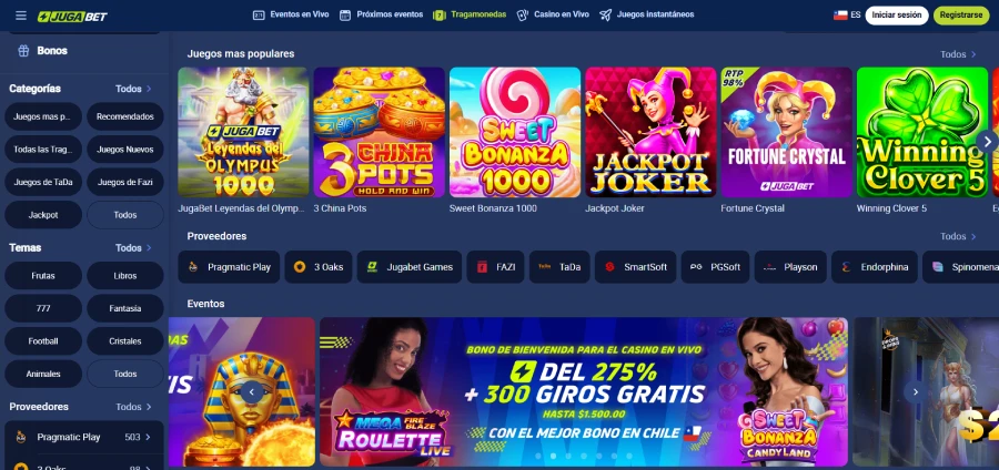 Capturade pantalla Jugabet Casino tragamonedas