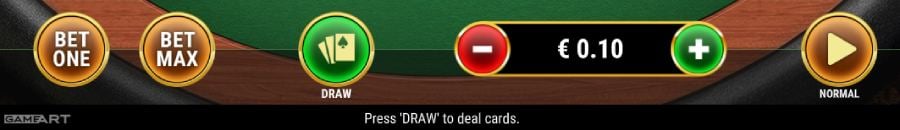 Botones de apuesta video poker