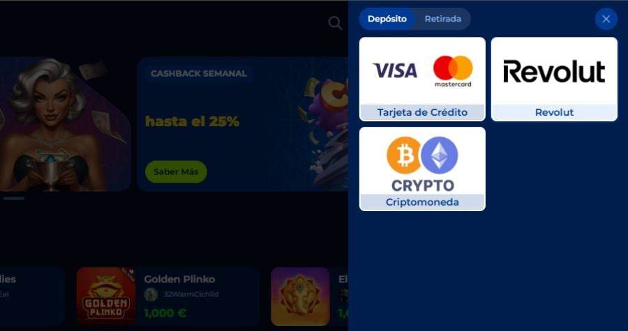 Depositar dinero,para jugar video poker
