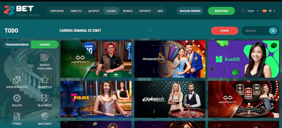 mejores casino en chile 22bet