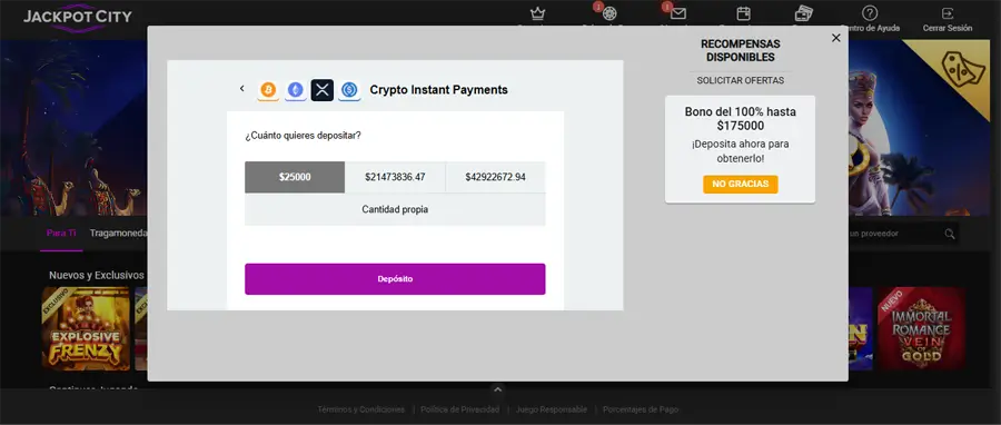 jackpot city aceptan bitcoin
