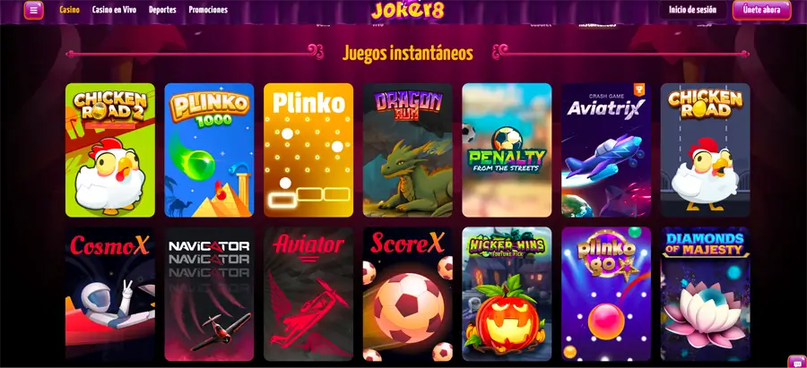 joker 8 minijuegos