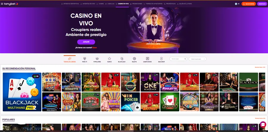 tonybet ecopayz para casino en vivo