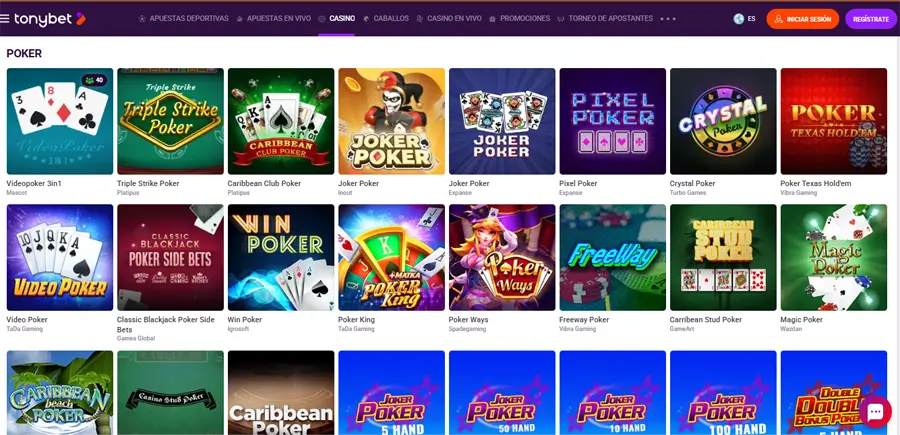 tonybet ecopayz para poker
