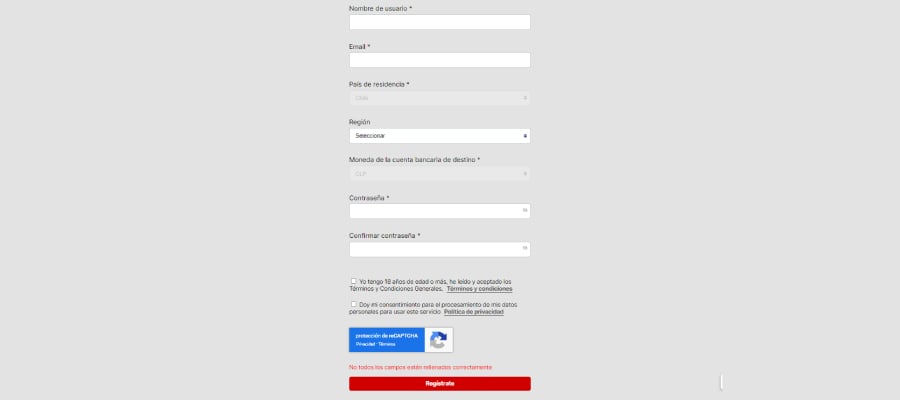 Registro paso 1 CuentaRut