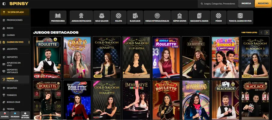 casino en vivo spinsy
