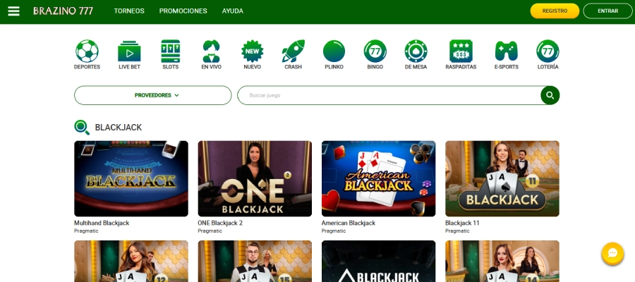 Brazino777 blackjack casino en vivo chile