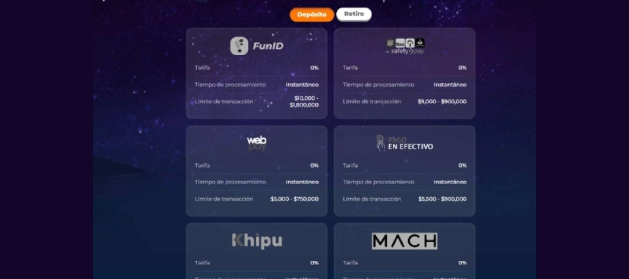 elegir metodo de deposito muchbetter