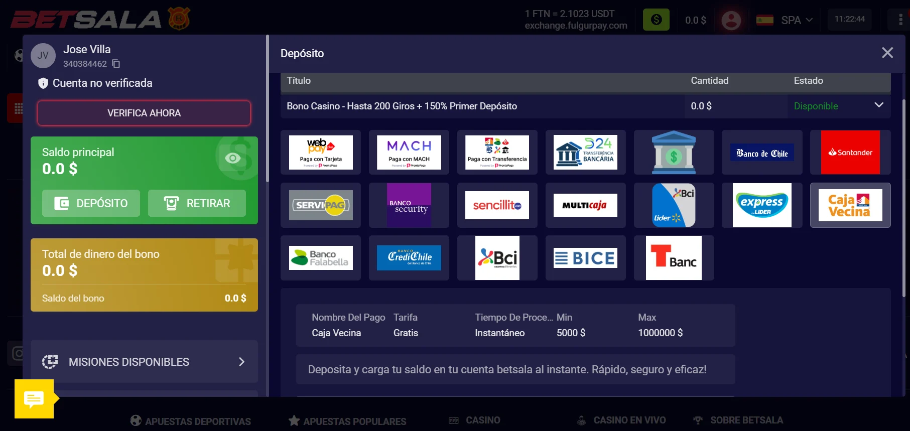 cajavecina en betsala