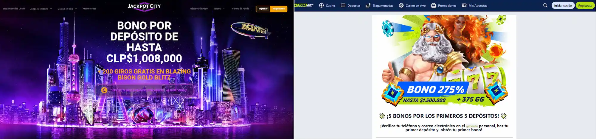 jackpotcity y jugabet