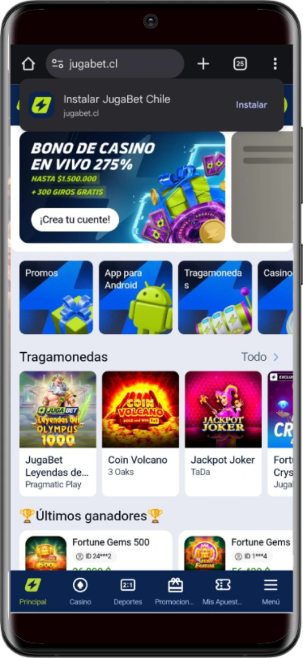 Jugabet movil android