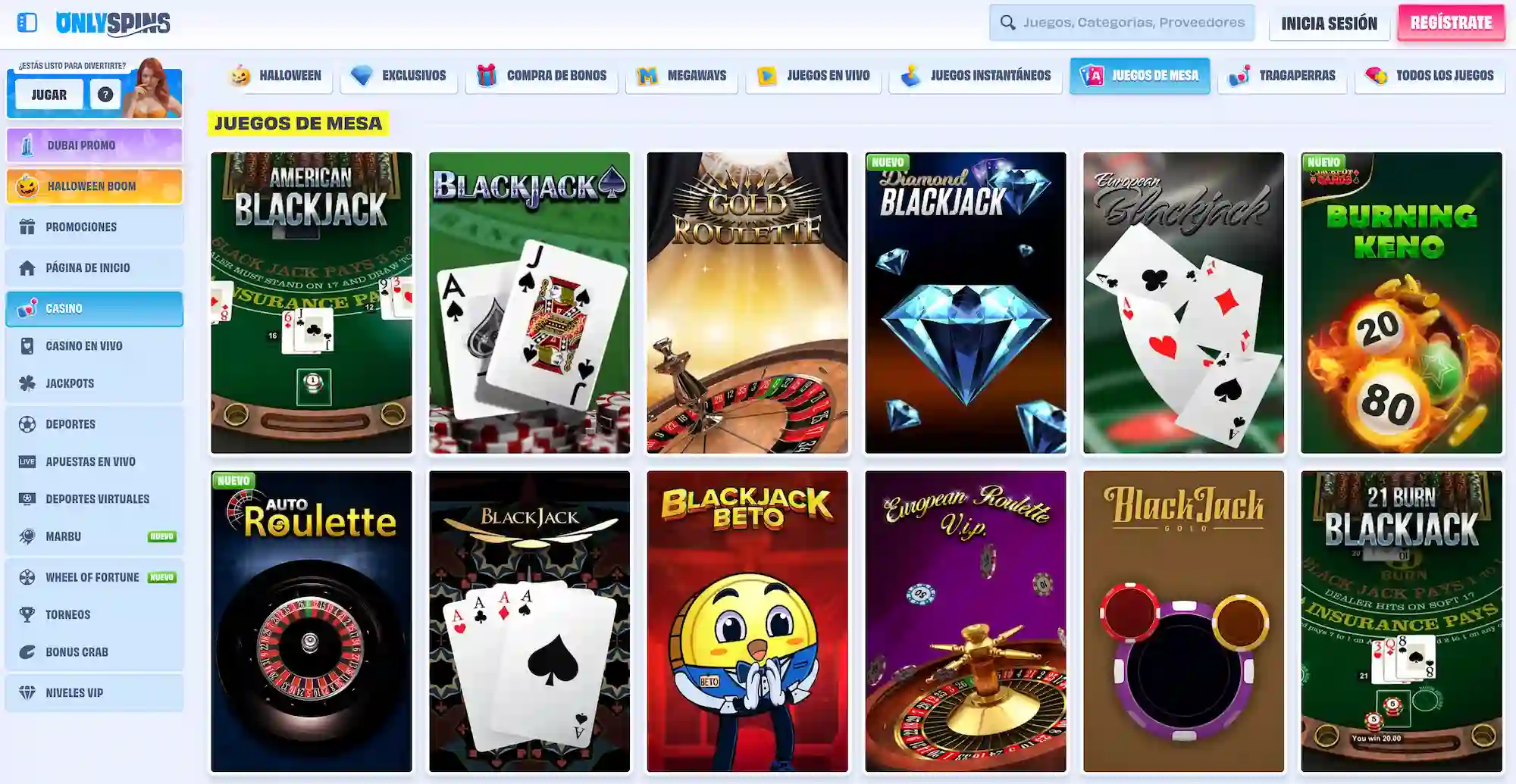 juegos de mesa onlyspins