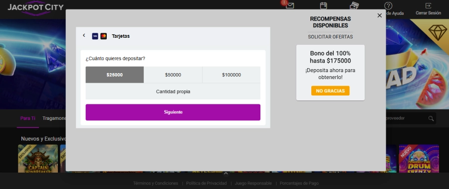 Pagamento con Mastercard en Jackpot City