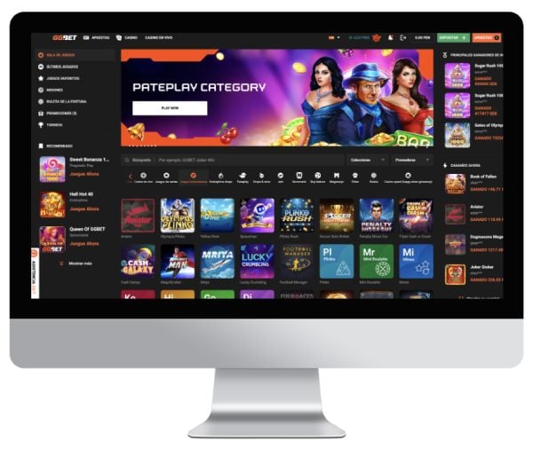 Interfaz de ordenador del Casino GGBet
