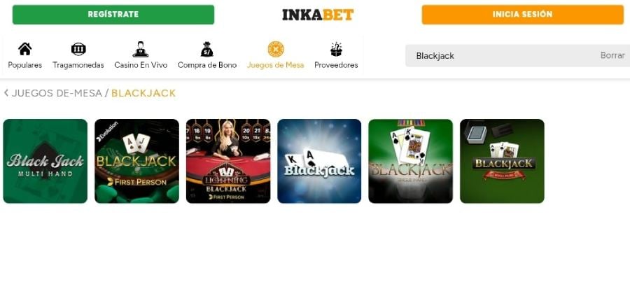 Los juegos de blackjack en Inkabet