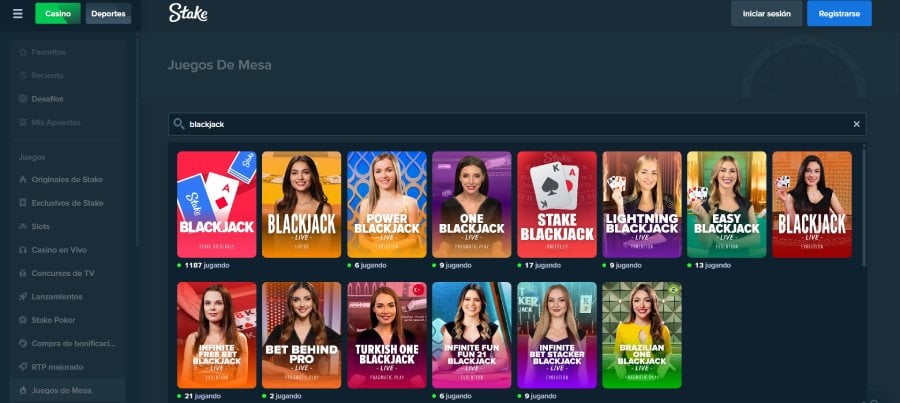 Los juegos de blackjack en Stake