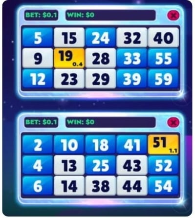 cartones de bingo