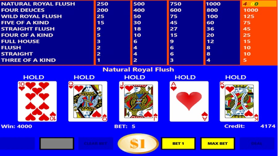 deuces wild video poker