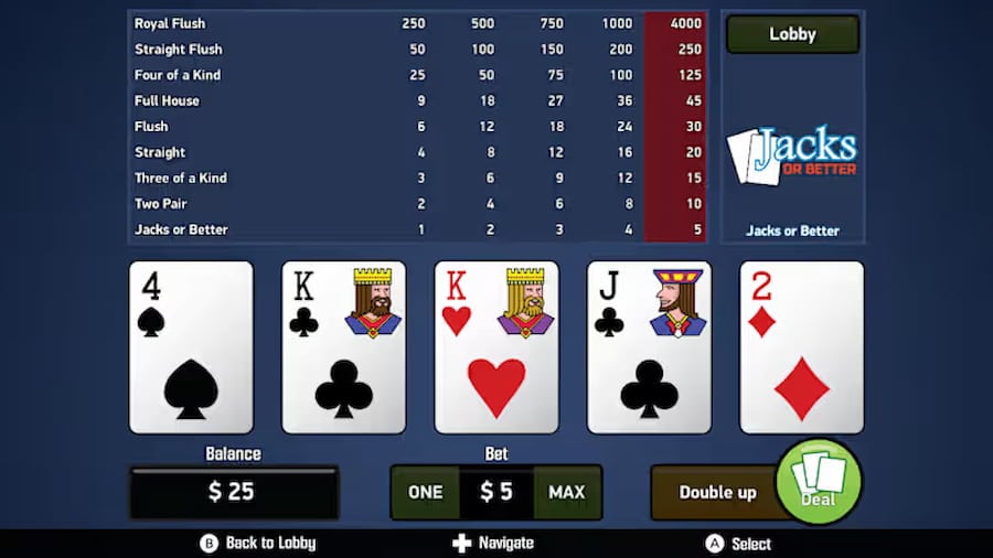 jacks or better video poker