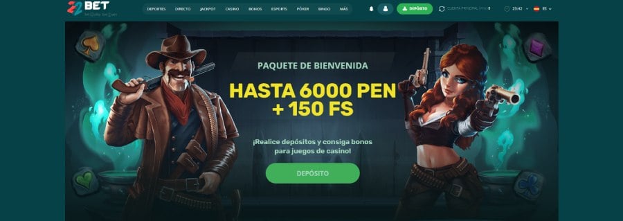 Captura de pantalla bono de bienvenida en 22bet