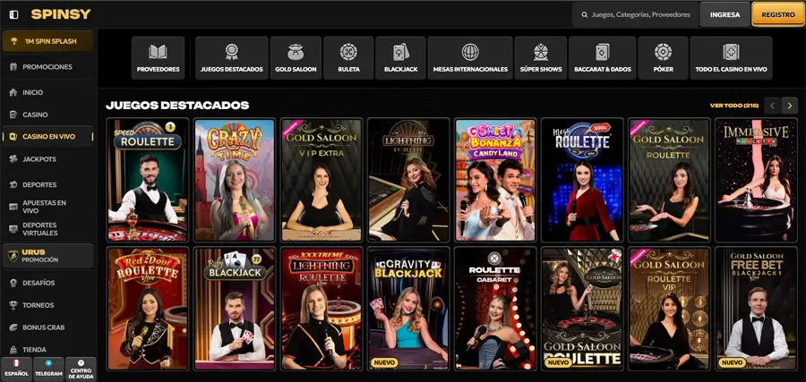 casino en vivo spinsy