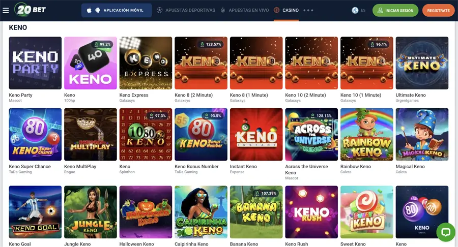 20bet keno