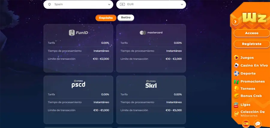 wazamba casino bizum