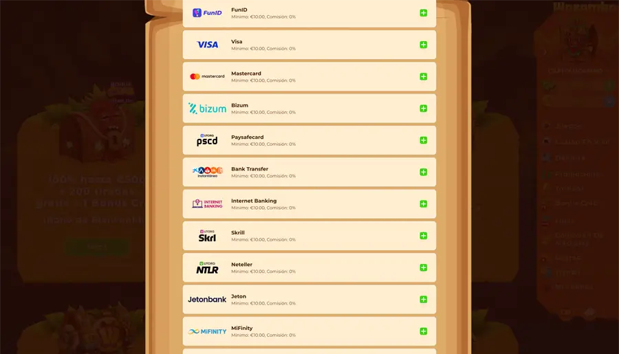 wazamba casino depósito mínimo de 3€