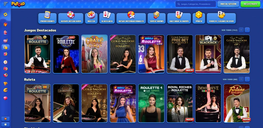 Casino en vivo en Pistolo Casino