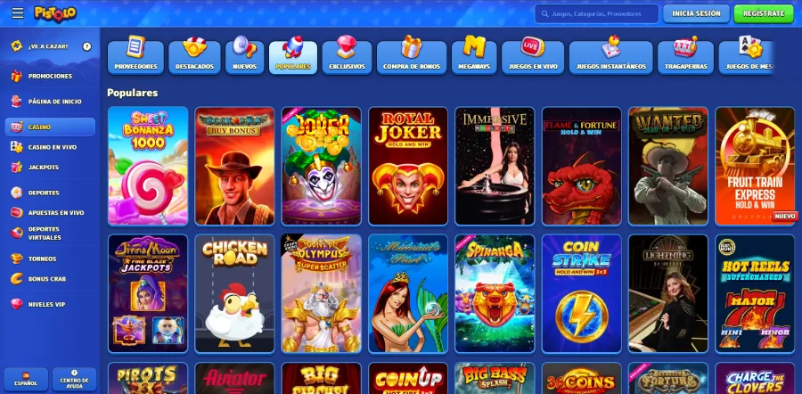 Juegos en Pistolo Casino