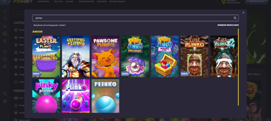 Minijuegos de Powbet