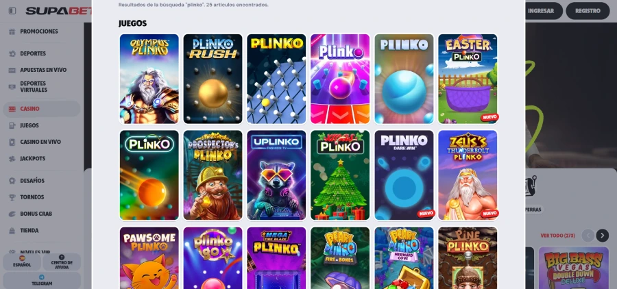 Minijuegos de SupaBet