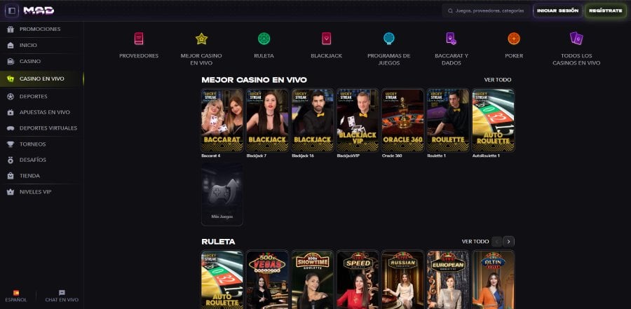 Casino en vivo Madcasino
