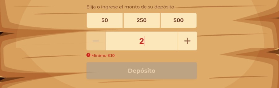 Elegir el importe Wazamba