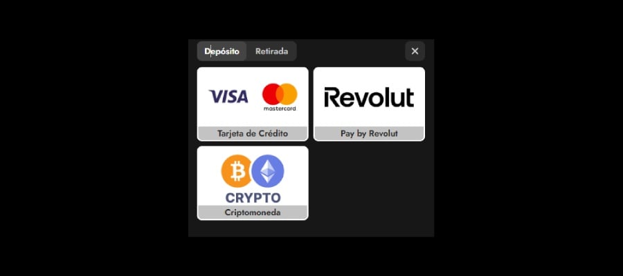 Métodos de pago OscarSpin
