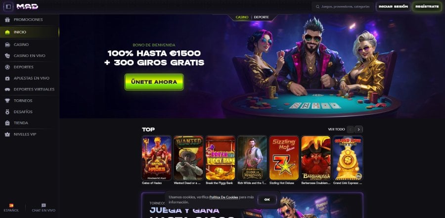 Registro paso 1 Madcasino