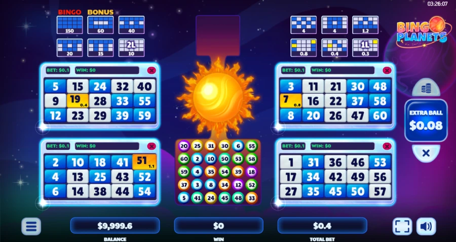 Interfaz del bingo