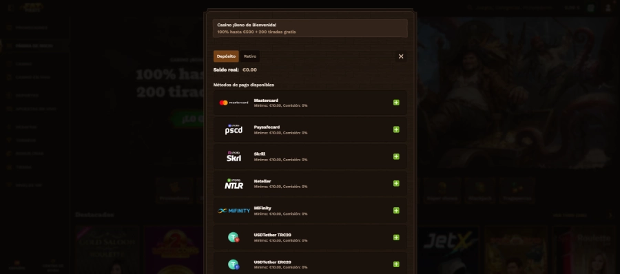 Metodos de pago FatPirate