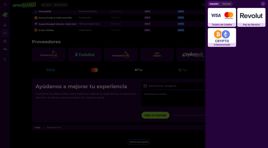 Métodos de pago